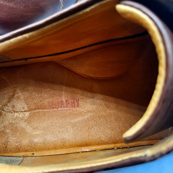 10.5 M JOHNSTON & MURPHY SHULER BICYCLE 20-7223 DRESS SHEEPSKIN SHOE BROWN - Picture 10 of 13